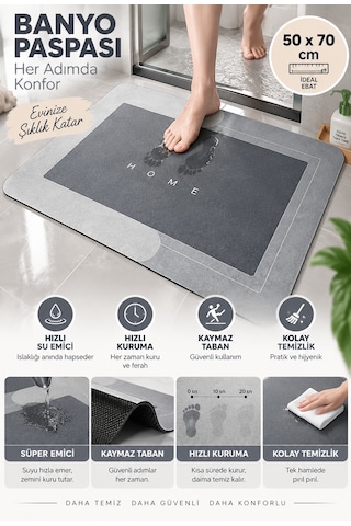 Su Emici Banyo Paspası Kaymaz Tabanlı Su Emici Yapı 50 X 70 Cm Büyük Boy Çok Amaçlı Banyo Paspası Kolay Temizlenir Karışık-çok Renkli