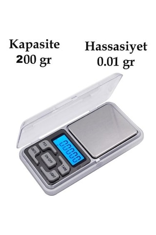 Dijital Hassas Elektronik Kuyumcu Cep Terazisi Tartı 200 Gr 0.01 Gr 5332 Açık Bej