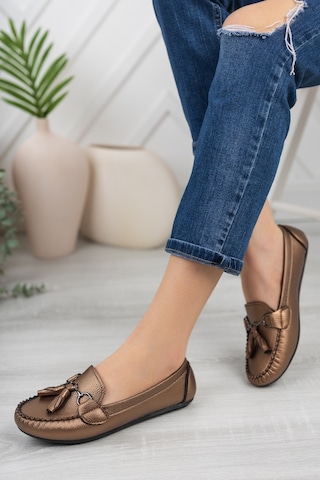Khayt Tassel Casual Günlük Kadın Babet Ayakkabı Bakır