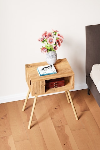 İntergo Ahşap Ayaklı Dekoratif Raflı Komodin Atlantik Çam