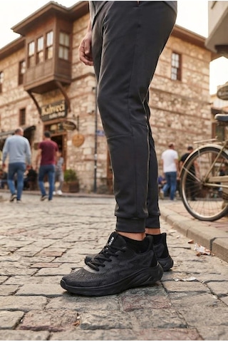 Scooter M2010 Rahat Tekstil Sneaker Erkek Ayakkabı Siyah