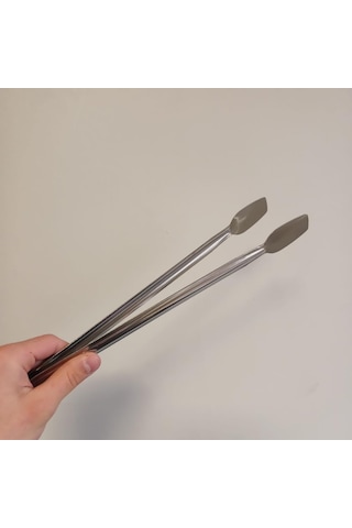 Klasik Metal Mangal Maşası 36 Cm-32 Cm-27 Cm Uzun-kısa Boy Çelik Yemek Barbekü Izgara Kömür Köz 2'li Set 32cm V
