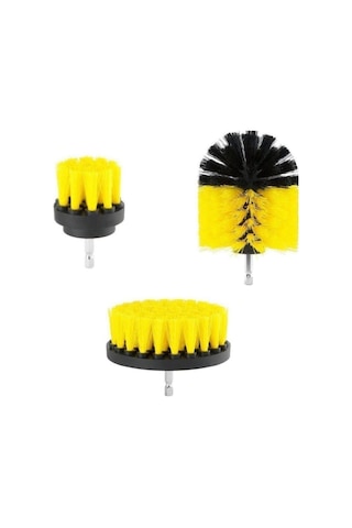 İsgstore Matkap Ucuna Takılan Temizlik Fırça Seti Fırça Başlık 3 Parça