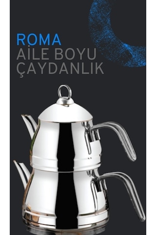 Özlife Roma Aile Boyu Çaydanlık Takımı Sade 1 Lt / 2 Lt - 1016 Gri