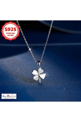 Wishleaf Yonca 925 Ayar Gümüş Kolye Sevgililer Günü , Annenize Verilecek En Güzel Gümüş Hediyesi Gümüş