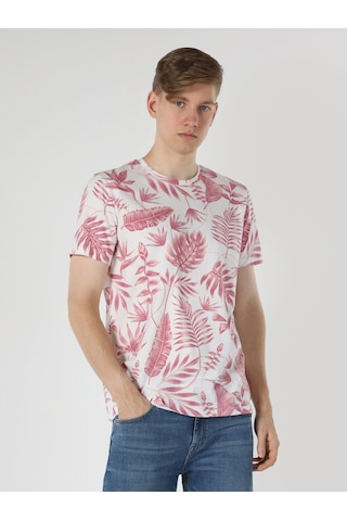 Colin'S Regular Fit Bisiklet Yaka Baskılı Beyaz Erkek Kısa Kol Tişört Cl1063114_Q1.V1_Ofw
