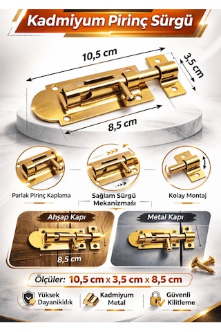Kapı Sürgüsü Metal Krom Sürgü Kapı Pencere Emniyet Kilidi Güvenli Kilit Sistemi