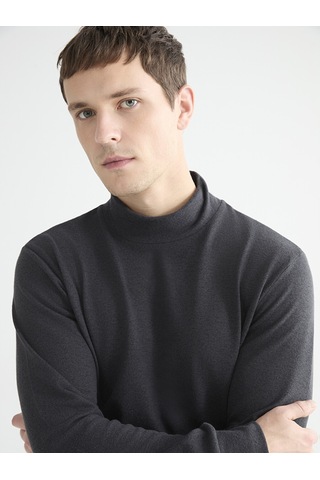 Lcwaıkıkı Classic Antrasit Dik Yaka Erkek Sweatshirt