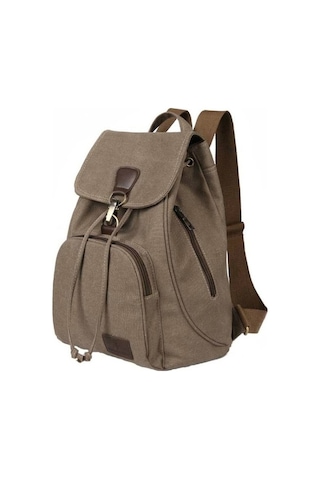 Maoyaya Kadın Tuval Öğrenci Laptop Çantası Kahve Kahverengi