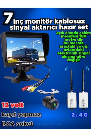 7'' Monitör Kablosuz Görüntü Aktarıcı Kelebek Kamera Hazır Set
