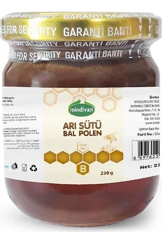Mindivan Arı Sütü Bal Polen Bebe 230g