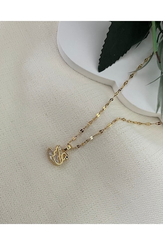 Sevgililer Günü Zarif Kuğu Kolye Gold
