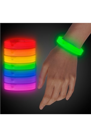 Glow Partisi Ekstra Kalın Fosforlu Bileklik 6 Renk 6 Adet