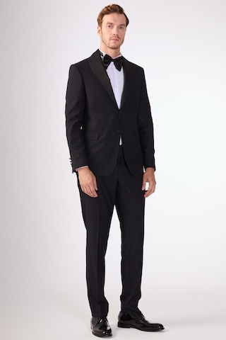 Dufy Siyah Erkek Slim Fit Mono Yaka Smokin Takım - 79125 Siyah