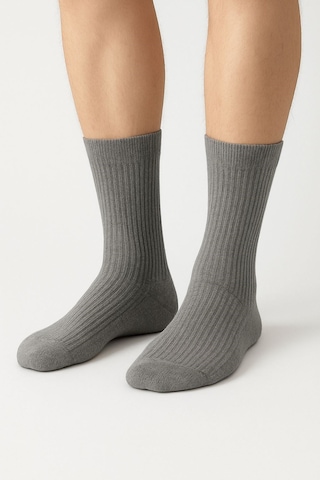 Plus Scorpion Erkek Pamuklu Soket Çorap 3 Lü Paket 40-44 Numara Siyah / Gri / Petrol Nefes Alabilir Günlük Ve Spor Kullanım Gri