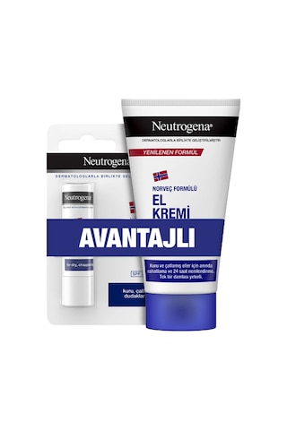 Neutrogena El Kremi Parfümlü 75 Ml+dudak Nemlendirici Balm