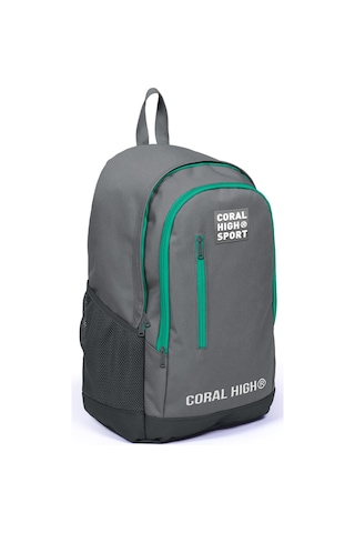 Coral High Sport Gri Üç Bölmeli Usb Şarjlı Kulaklık Çıkışlı Sırt Çantası 23233