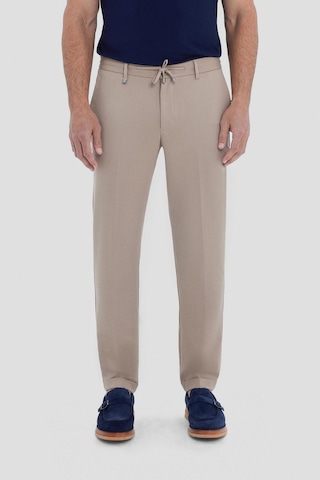 Sabri Özel Erkek Bej Dar Kesim Slim Fit Dokuma Yan Cep Jogger Pantolon