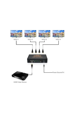 3C 5234 4 Port Uhd 4k Hdmi Switch Ekran Monitör Splitter Çoklayıcı Çoğaltıcı