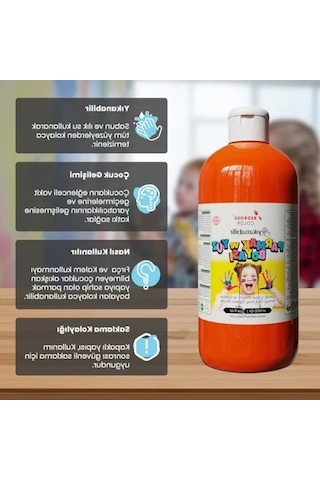 Dayanıklı Parmak Boyası, 500 Gr - Turuncu 0.2 L