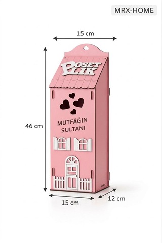 Mrx -home Dekoratif Poşetlik Duvara Asılabilir & Tezgah Üstü Mutfak Organizer Pembe