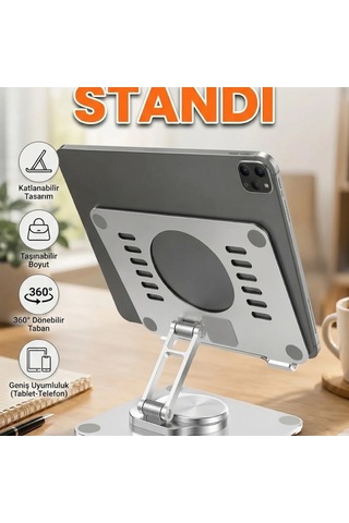 Katlanabilir Taşınabilir Tablet Standı Masaüstü Tutucu Ayarlanabilir Destek Aparatı