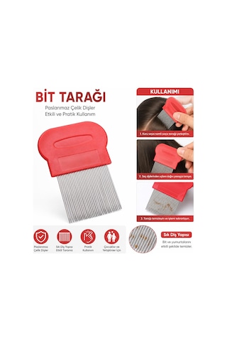 3b Trend Paslanmaz Çelik Bit Tarağı İnce Dişli Saç Bit Ve Sirke Temizleme Bit Ayıklama Tarağı