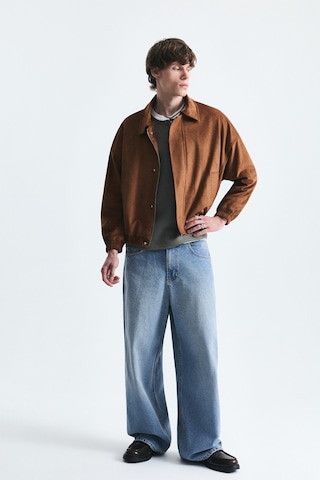 Vamos Oversize Polo Yaka Suni Süet Mont Camel