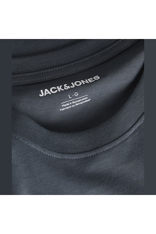 Jack & Jones Erkek Gögüs Baskili Bisiklet Yaka Tisört - Kendrick - 12298420 Turbulence
