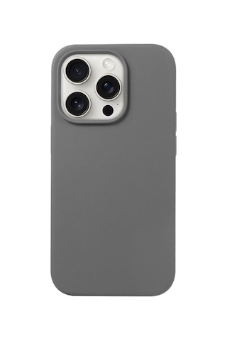 Apple Uyumlu iPhone 16 Pro Lansman Arka Kapak Silikon Kılıf Gri