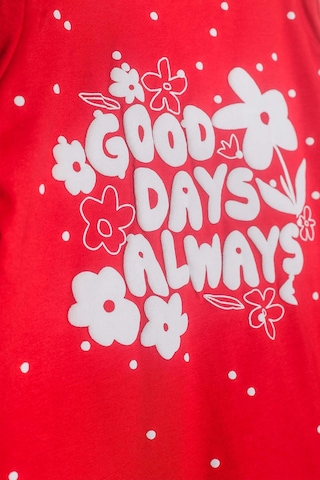 Luess Kız Çocuk %100 Pamuklu Kabartma Baskılı Alt Üst Pijama Takımı - Kırmızı 3-4 Yaş 8-9 Yaş Kırmızı