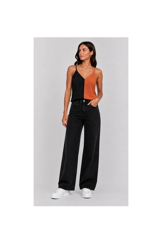 Onno Style Women Kolsuz Askılı V Yaka Triko Kadın Bluz Turuncu