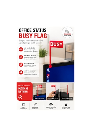 Busy Flag Monitör Durum Göstergesi Ofis Odaklanma Ve Çalışma Uyarı Aparatı 3d Baskı