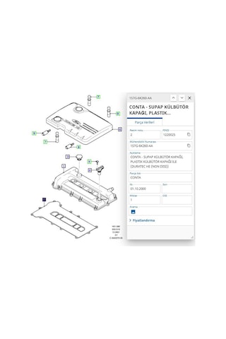 Üst Kapak Contası Plastik Mondeo Bnz 2.0 01 Rylt642040 - 1s7g6k260aa