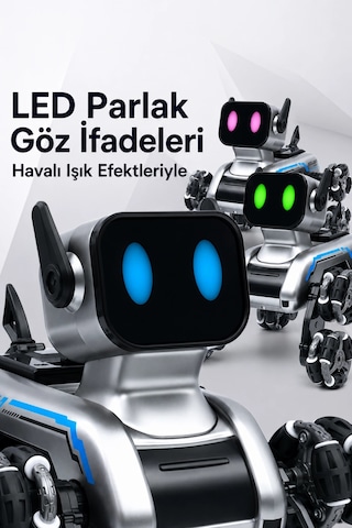 Blic Brb2 Akıllı Robot Köpek Uzaktan Kumandalı Jest Kontrollü Rgb Işıklı Ve Sis Efektli Akrobatik Oy