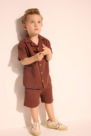 Defacto Müslin 2li Takım Erkek Bebek H3017a526smbn330 Kahve-bn330