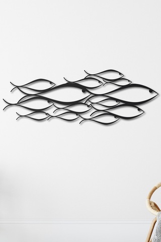 School Of Fish Metal Duvar Dekorasyonu - Siyah