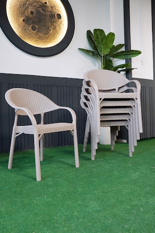 Alezy Bambu Rattan Kollu Koltuk 6 Adet Cappucino