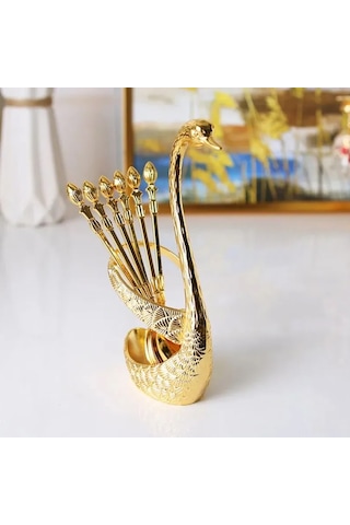 Tenfowee Şık Kuğu Desenli Çay Kaşığı Seti - Pratik Ve Dayanıklı Mutfak Aksesuarı