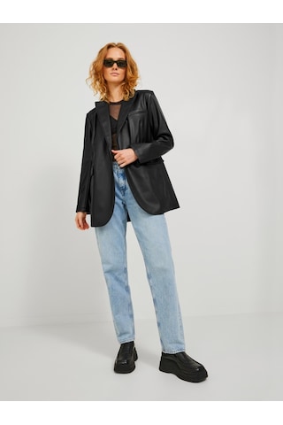 Jack&jones Jjxx Oversize Uzun Kol Deri Kadın Ceket - Minimalist Tarz Siyah