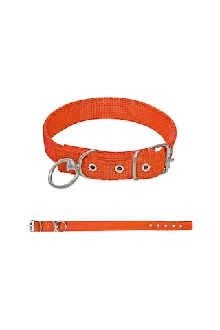 Savex Dokuma Köpek Boyun Tasması Turuncu 2.5 50 Cm