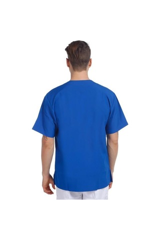 V Yaka Ceket Kısa Kol Sax Mavi