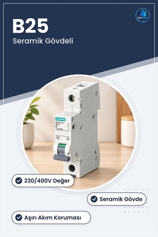 Sigorta B25 Seramik Gövdeli Otomatik Aşırı Akım Kısa Devre Koruma