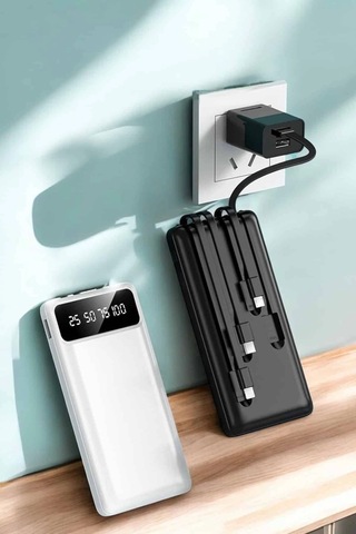 Powerbank 20.000 Mah Dijital Göstergeli Lcd Ekran Uzun Pil Ömrü Çok Renkli