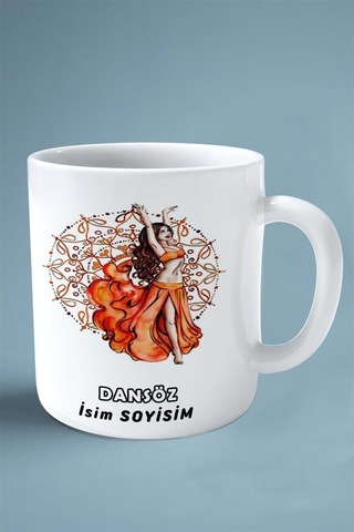 Dansöz Meslek Baskılı Kupa Bardak Çift Taraflı Baskı Kişiye Özel Model 6 Çok Renkli