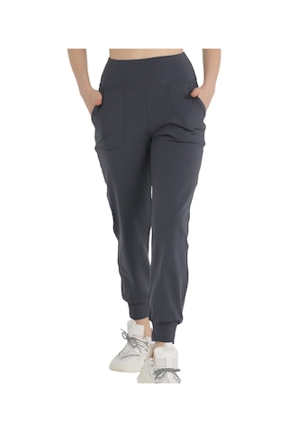 Kadın Curve Eşofman Alt Antrasit Jogger Dalgıç Kumaş Yüksek Bel Çift Cepli Joggers 1061 Antrasit