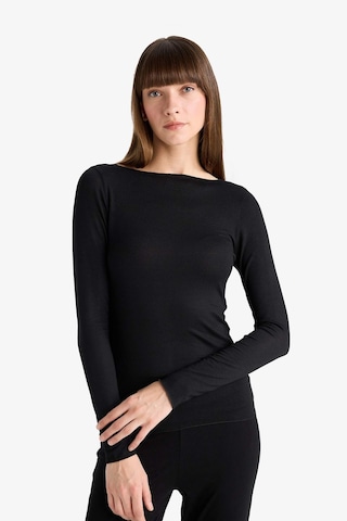 Defacto Modal Kaşmir Yumuşak Dokulu Kayık Yaka Uzun Kollu Üst-fall İn Love F2264ax25aubk81 SIYAH