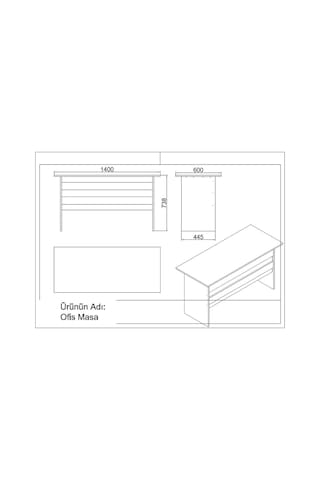 Robinhome Robin Home Verona Abf Ofis Büro Seti Çalışma Masası Takımı Meşe-S