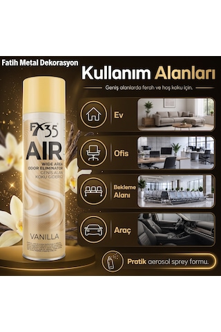 Air Vanilla - Vanilya Kokulu Geniş Alan Koku Giderici Sprey Ev Ofis Ortam Kokusu