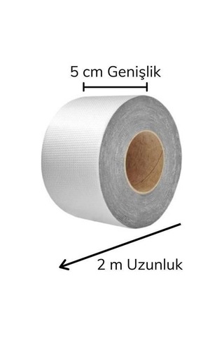 Ollevra 2 Mt Yüksek Sıcaklık Dayanan Su Geçirmez Çatı Duvar Çatlak Onarıcı Yapışkan Bant Folyo 5 Cm